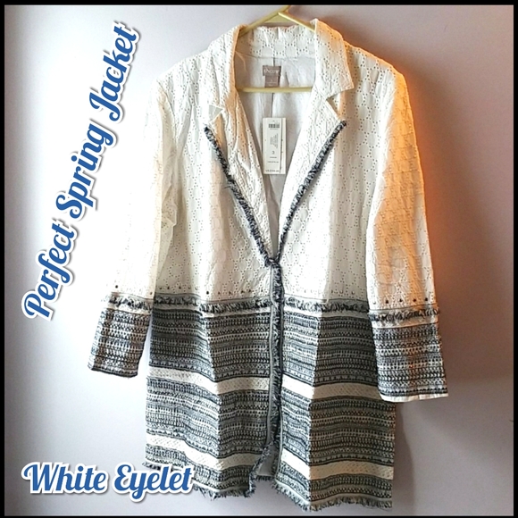 ⭐ Eyelet Jacket Embellished Femanine Embroidered - Picture 6 of 11